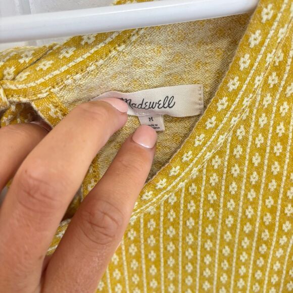 Madewell Women's Floral Jacquard Tie Back Tank Top Mystic Yellow Medium AN452 - Picture 6 of 10